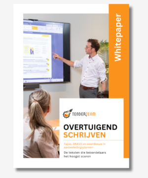 Whitepaper Overtuigend schrijven Overtuigend schrijven in aanbestedingen met tapas-schrijven, de BRAVO-structuur en scherpe woordkeuze.
